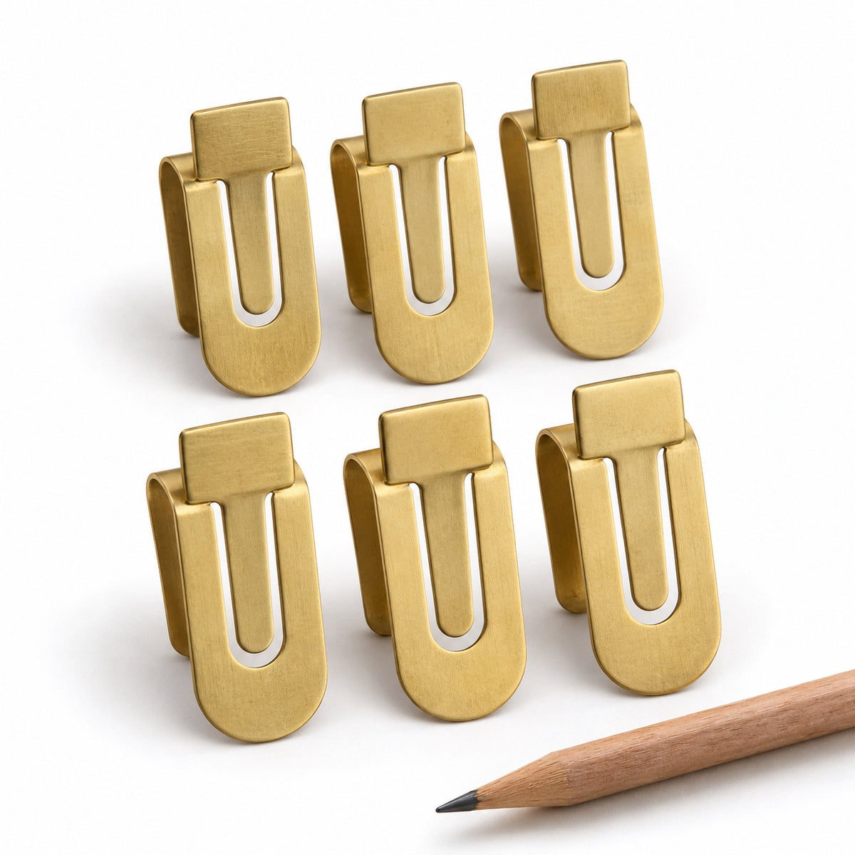Step Brass Index Clips - Set of Six