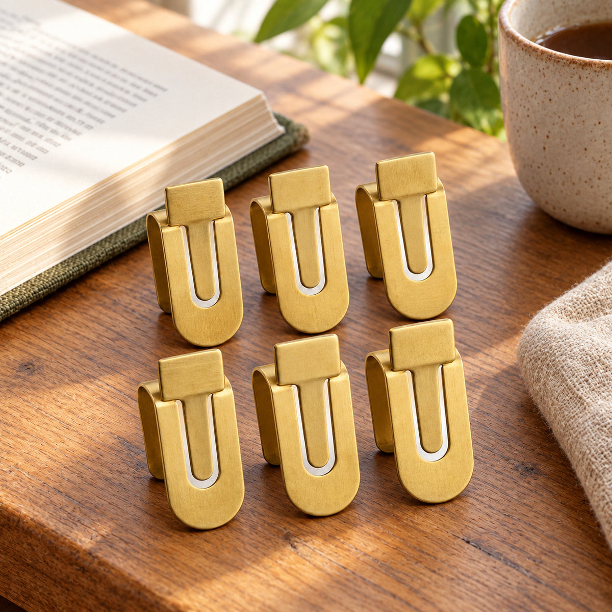 Step Brass Index Clips - Set of Six